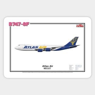 Boeing B747-8F - Atlas Air (Art Print) Sticker